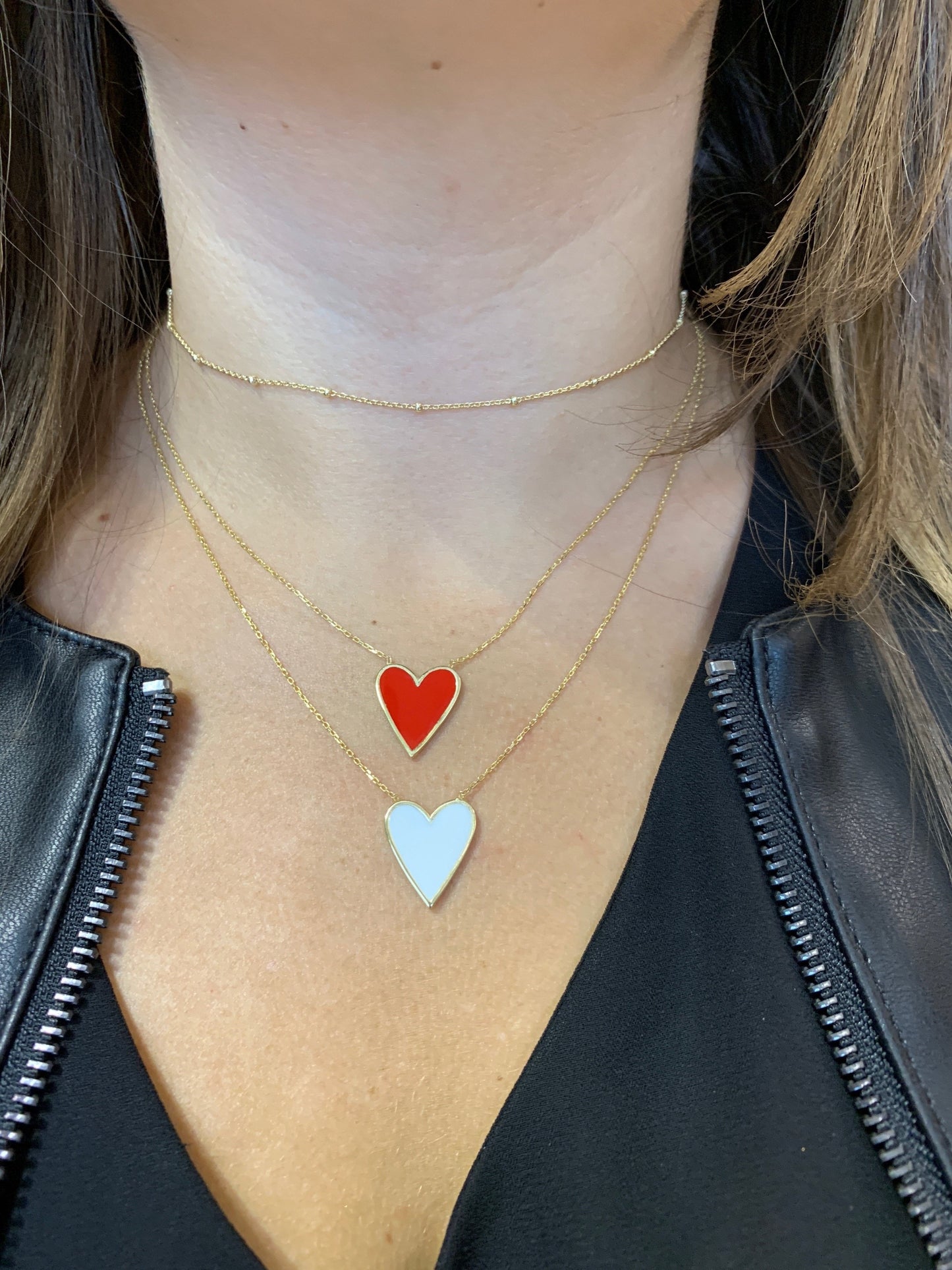 Enamel Heart Necklace - Retail Therapy Jewelry