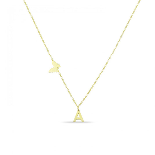 Hailey Butterfly Initial Necklace