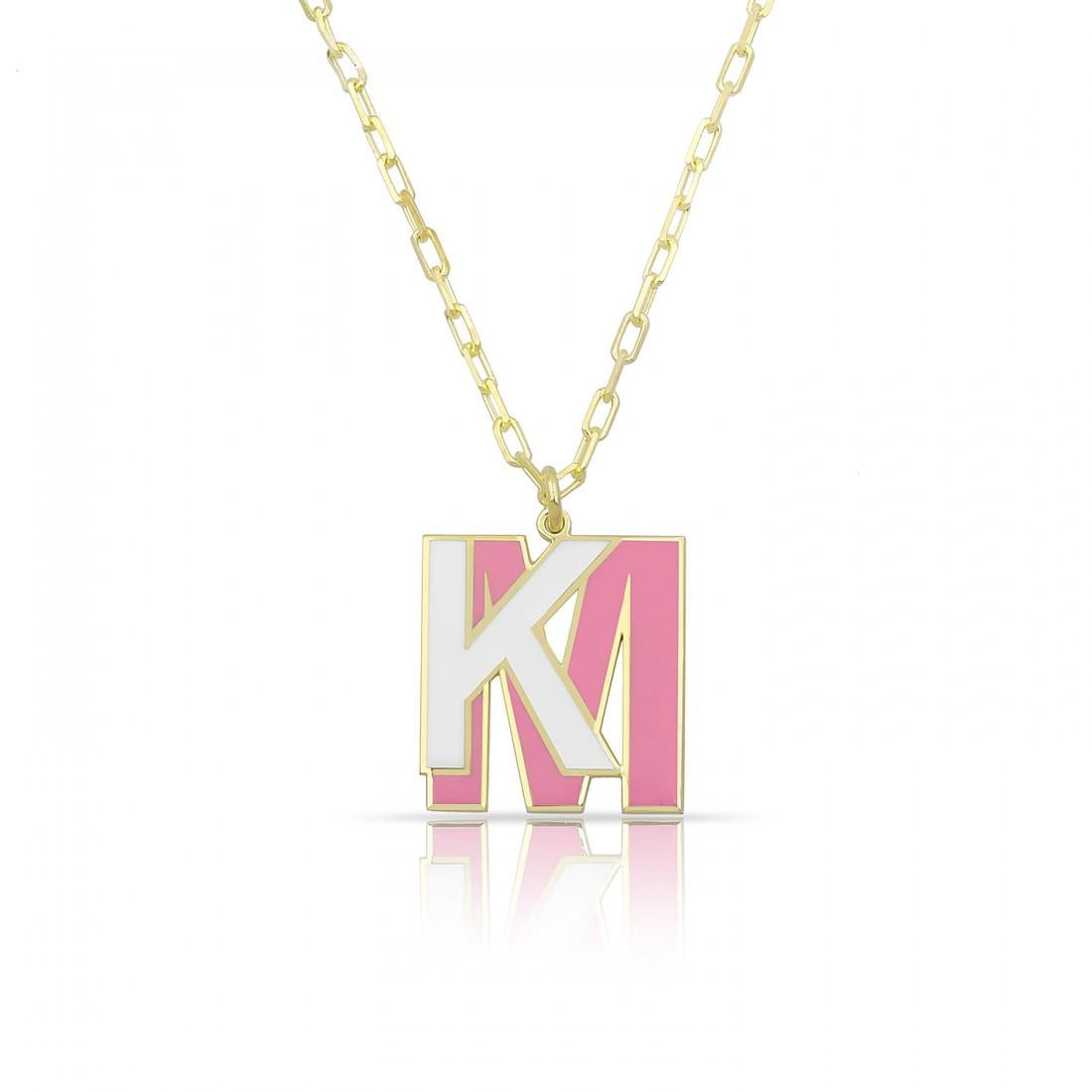 Jenna Two Letter Enamel Initials Necklace