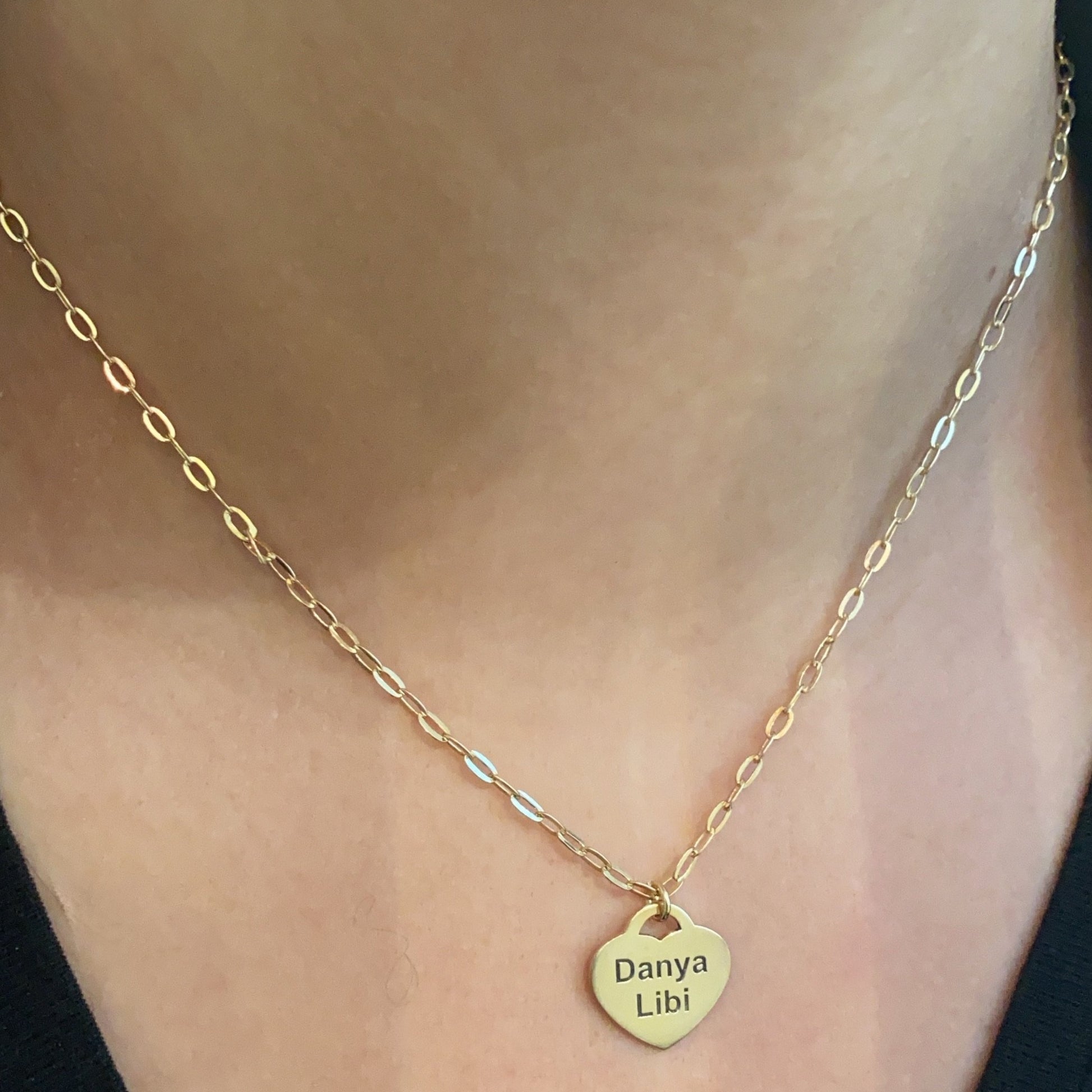 Engraved Heart Charm Necklace - Retail Therapy Jewelry