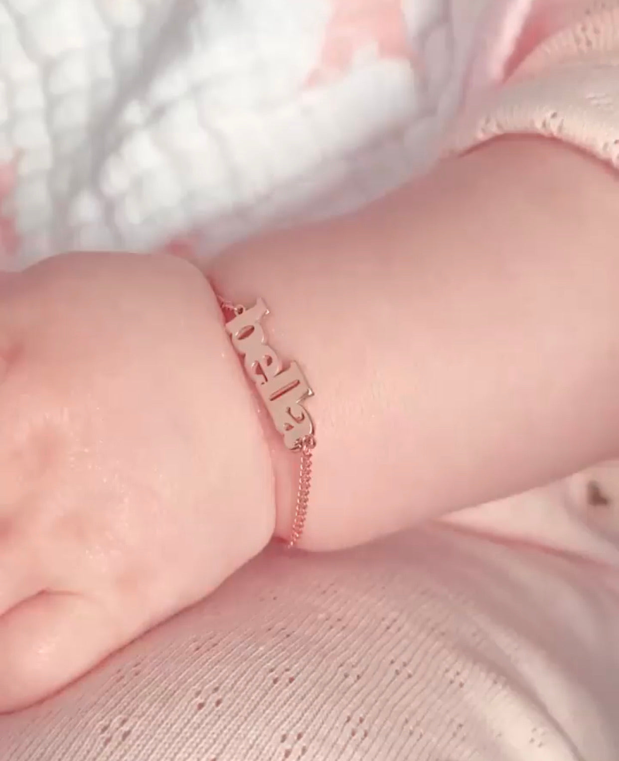 Rose Gold CZ ID Nameplate Bracelet – Sterling Knot