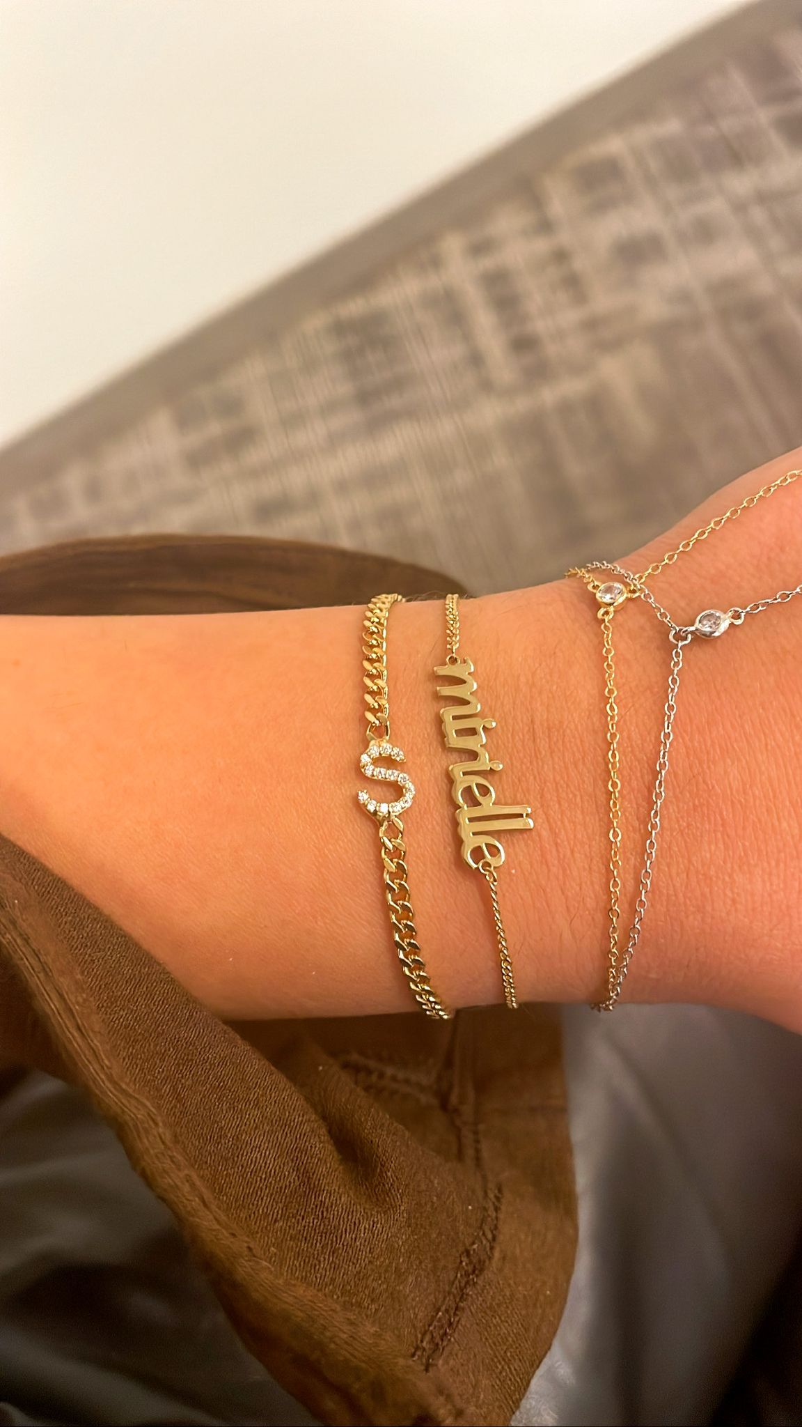 Childrens gold hot sale name bracelet