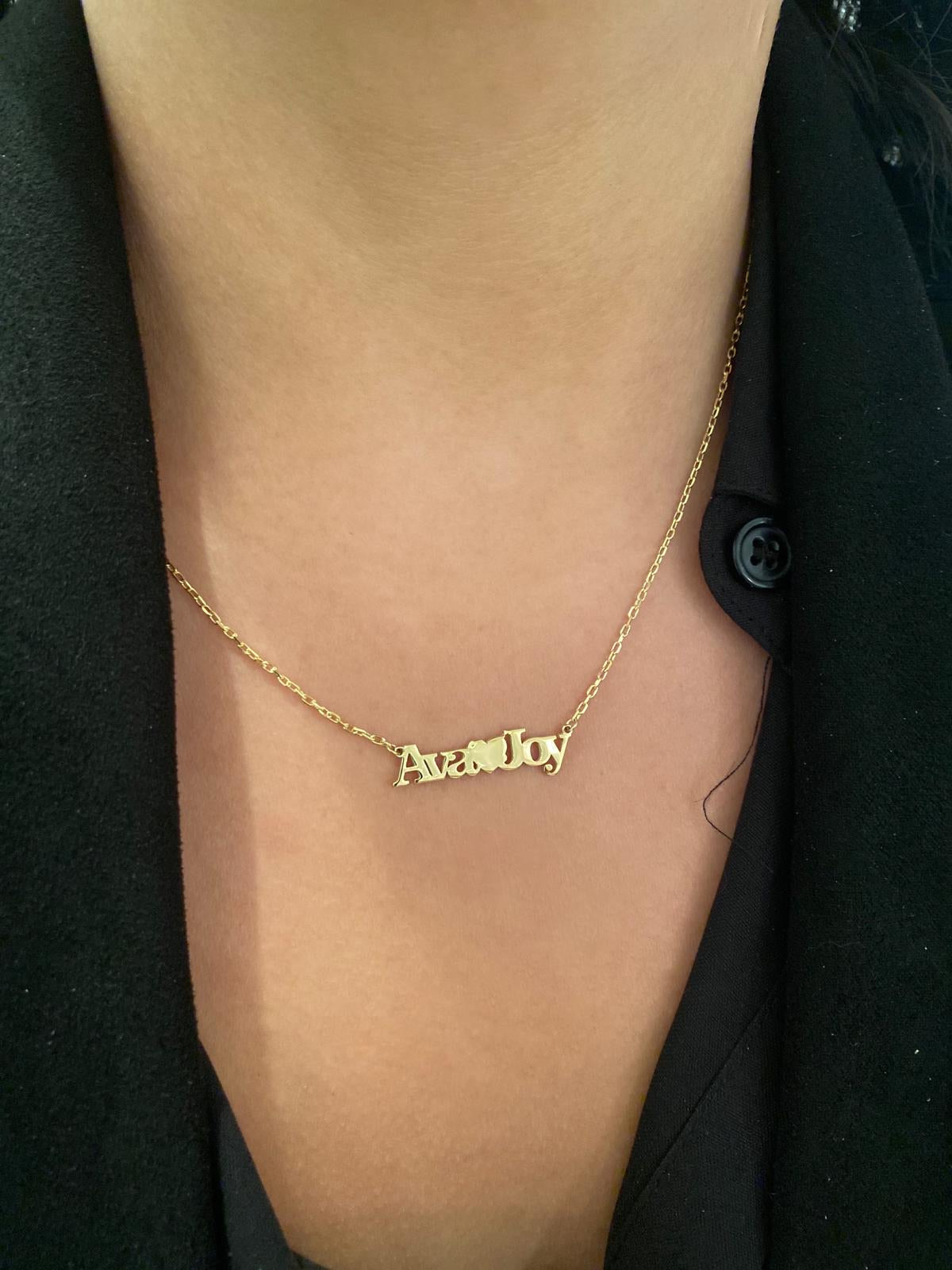 Leah Customized Name Necklace With Heart - Retail Therapy Jewelry