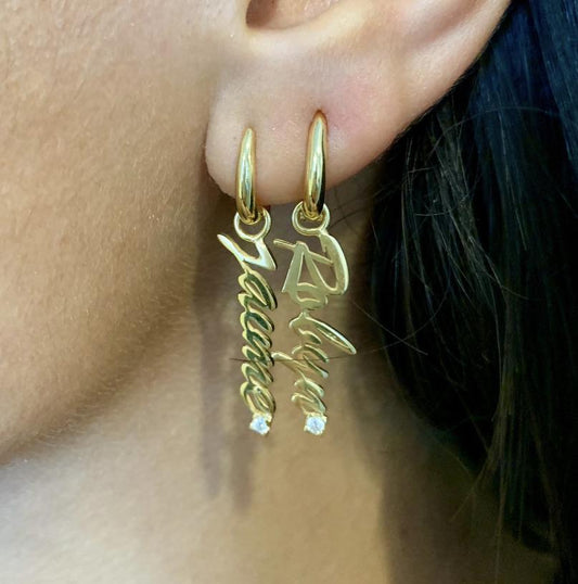 Script Hanging Name Earrings - Retail Therapy Jewelry