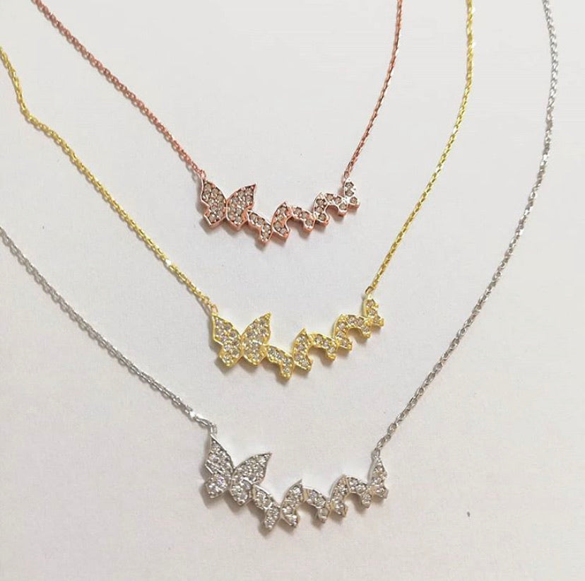 Four Butterfly Necklace - Retail Therapy Jewelry