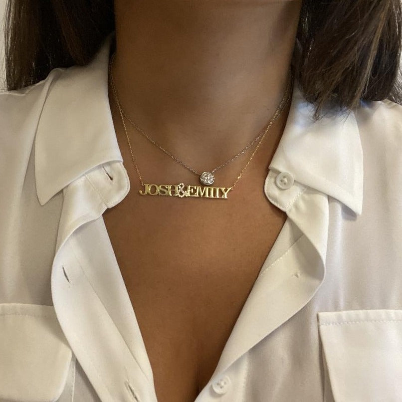 Tiffany Customized Nameplate Necklace & CZ - Retail Therapy Jewelry