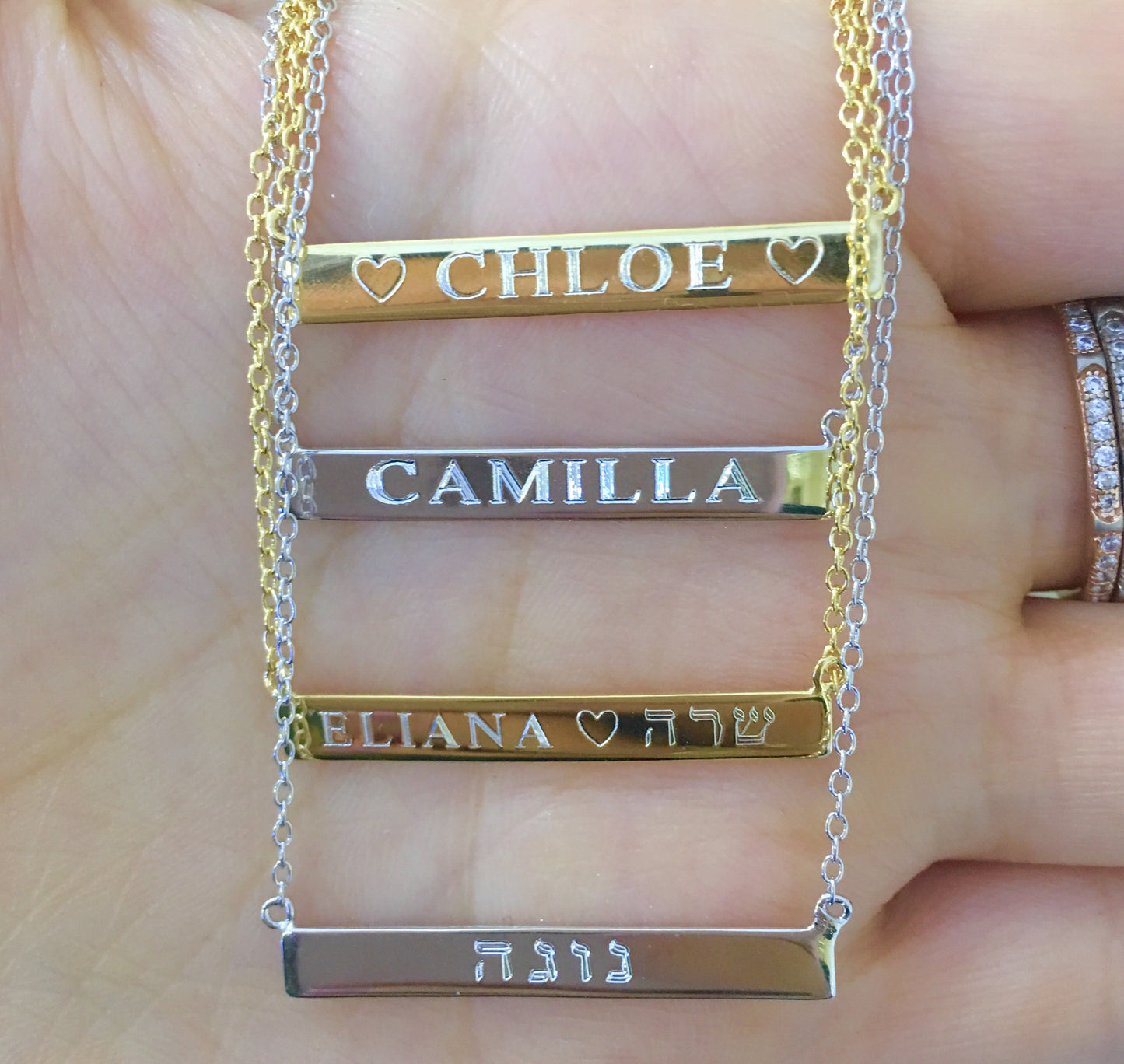 Standard Bar Engraved Nameplate Necklace - Retail Therapy Jewelry