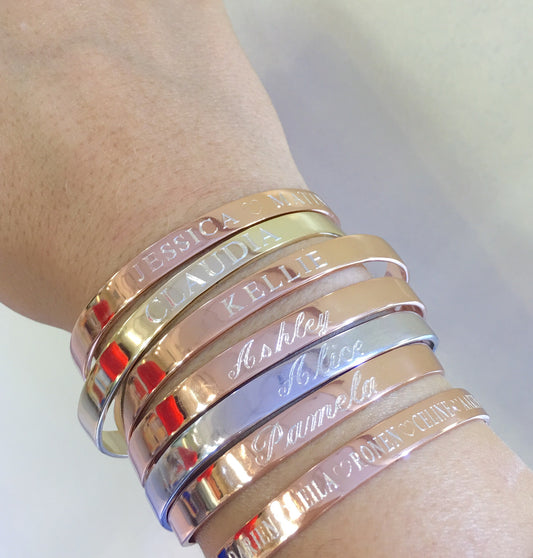 Claudia Engraved Bangle - Retail Therapy Jewelry