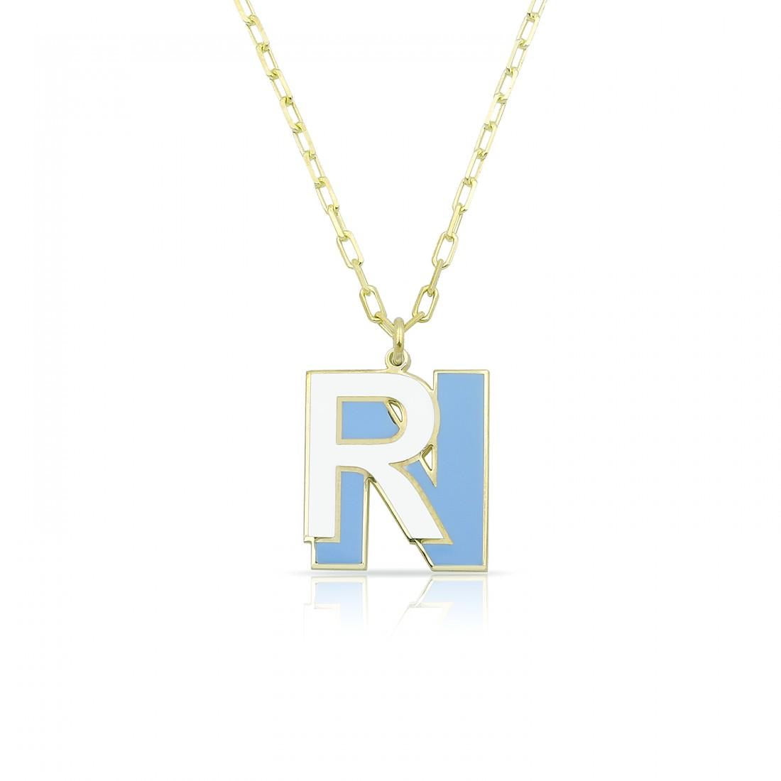 Jenna Two Letter Enamel Initials Necklace