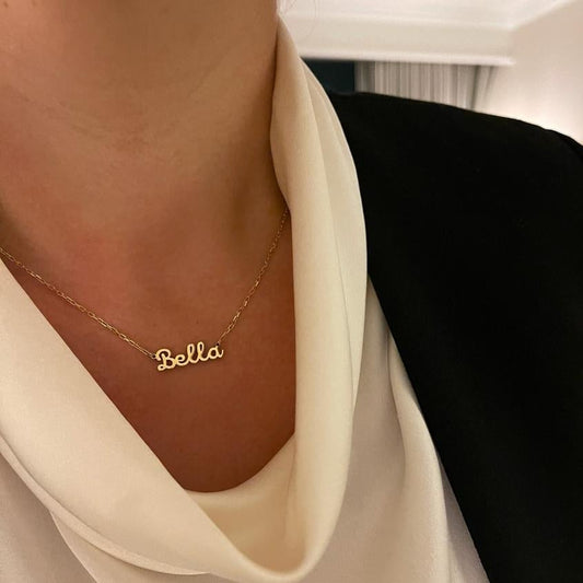 Bella Script Nameplate Necklace