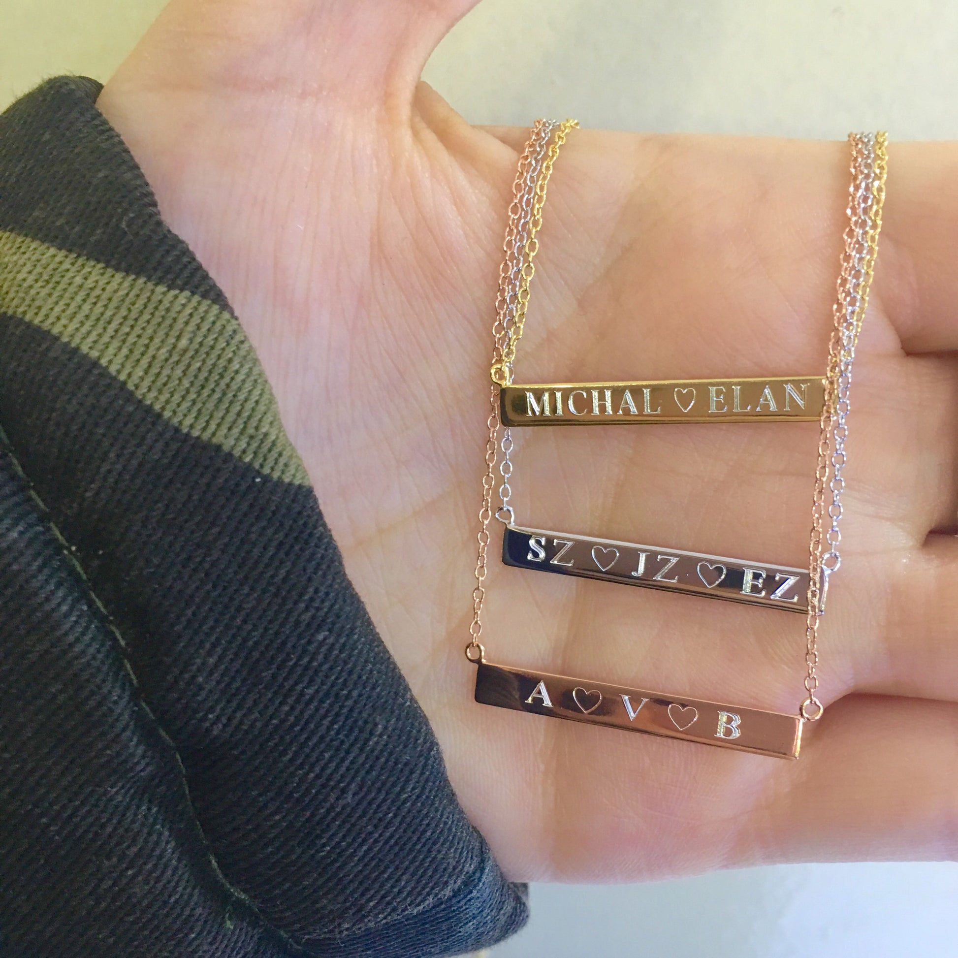 Standard Bar Engraved Nameplate Necklace - Retail Therapy Jewelry