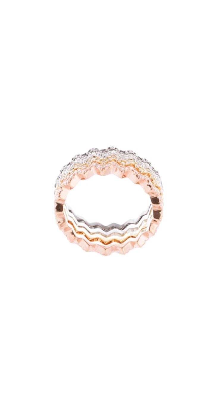 Zig Zag Rings Stackable Bands