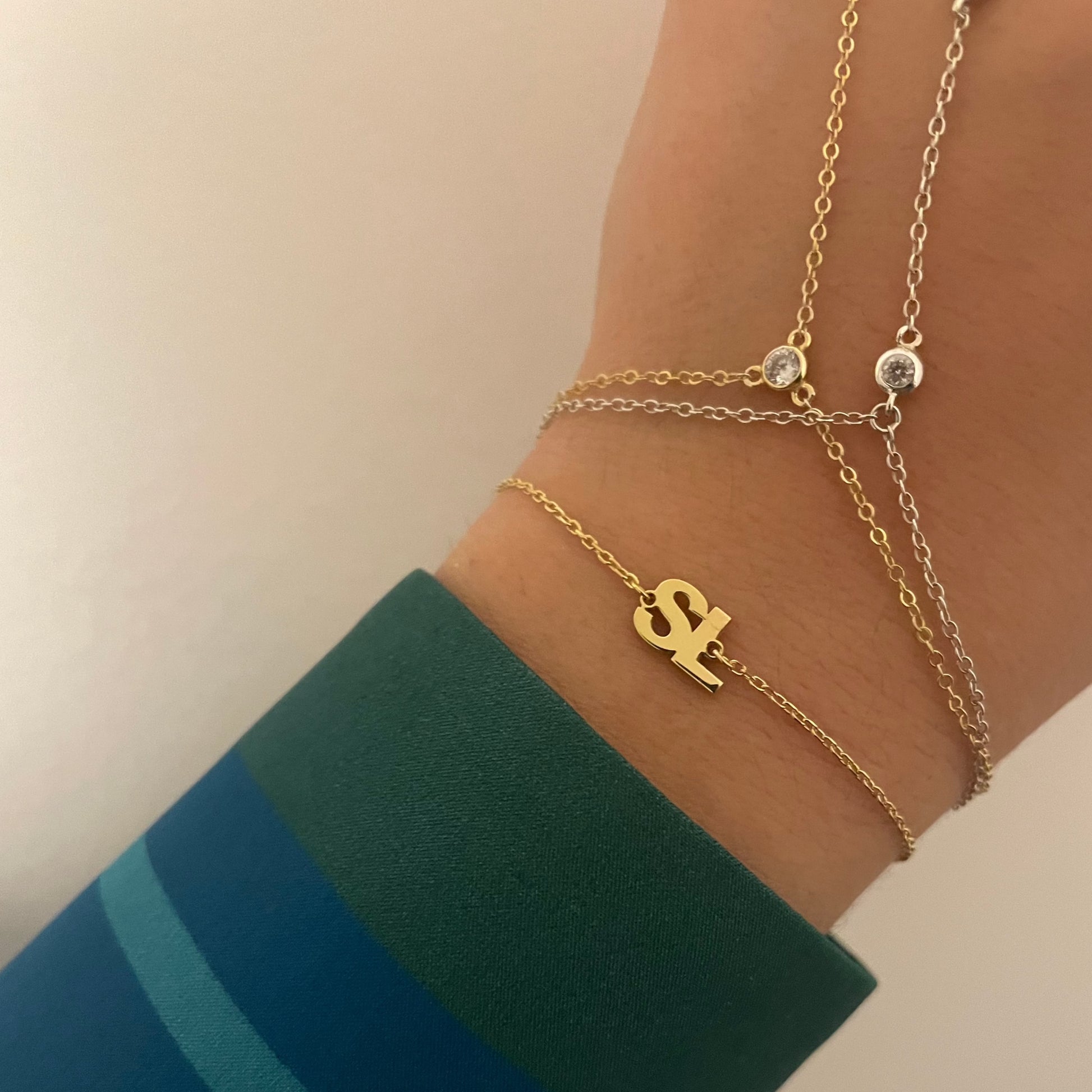 Double Initial Bracelet - Retail Therapy Jewelry