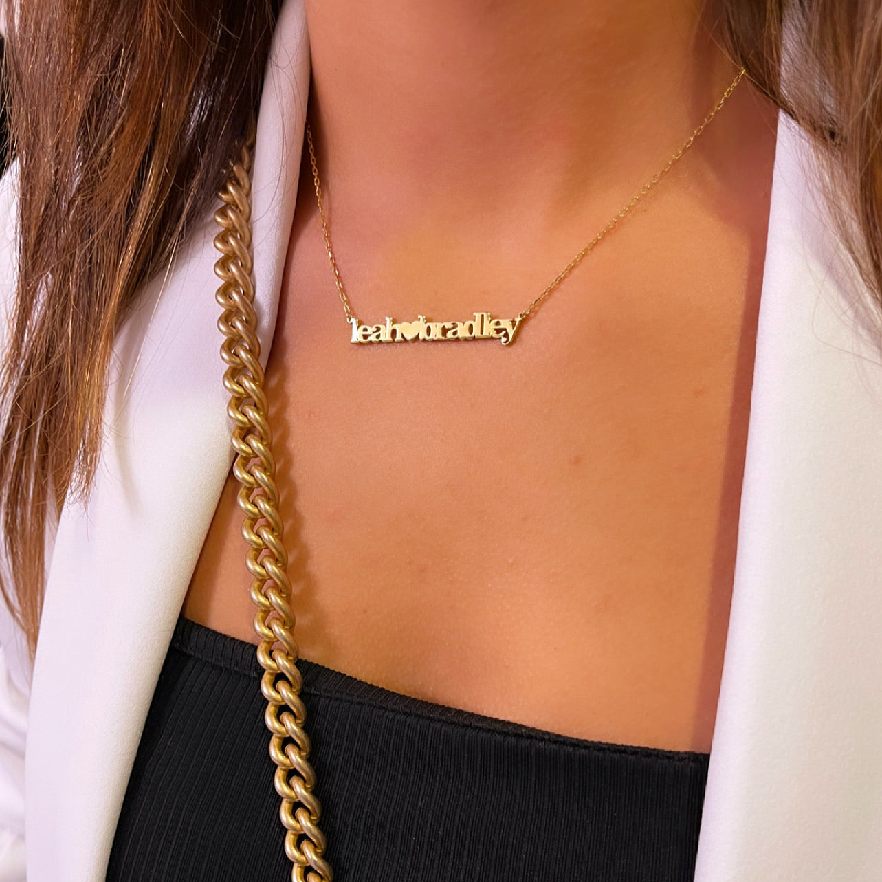 Leah Customized Name Necklace With Heart