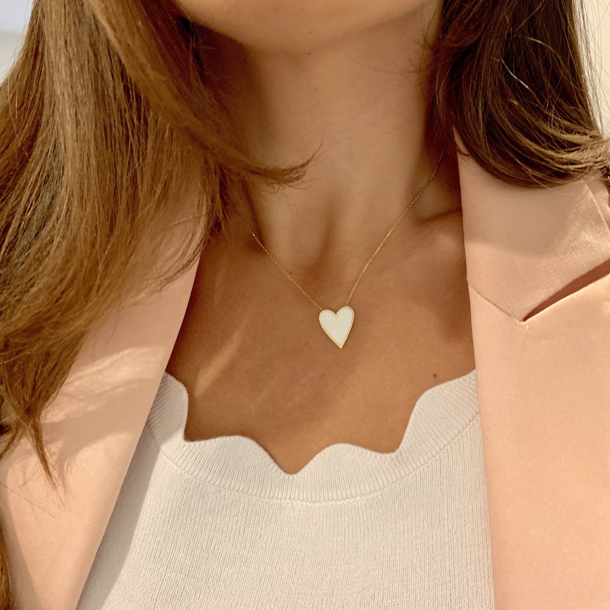 Enamel Heart Necklace - Retail Therapy Jewelry