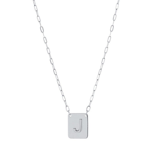 Square Initial Pendant - Retail Therapy Jewelry