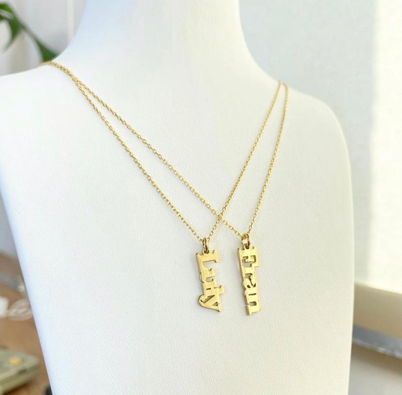 Nadine Vertical Hanging Mommy Necklace