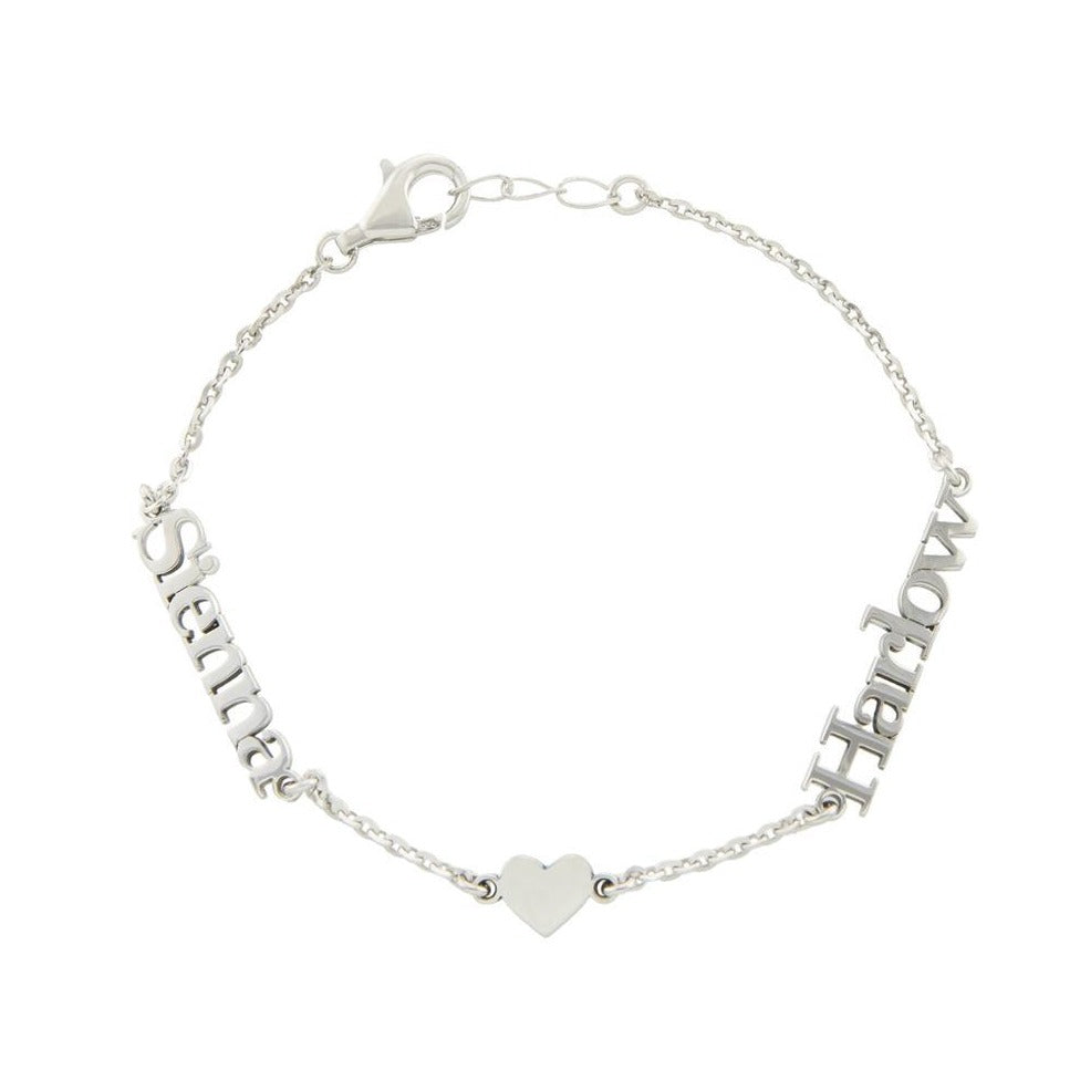 Harlow Heart Two Name Bracelet - Retail Therapy Jewelry